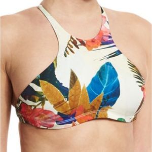 Vitamin A Bikini Set  Floral-Print High-Neck Swim‎ Top, and Bottom. Medium/Small